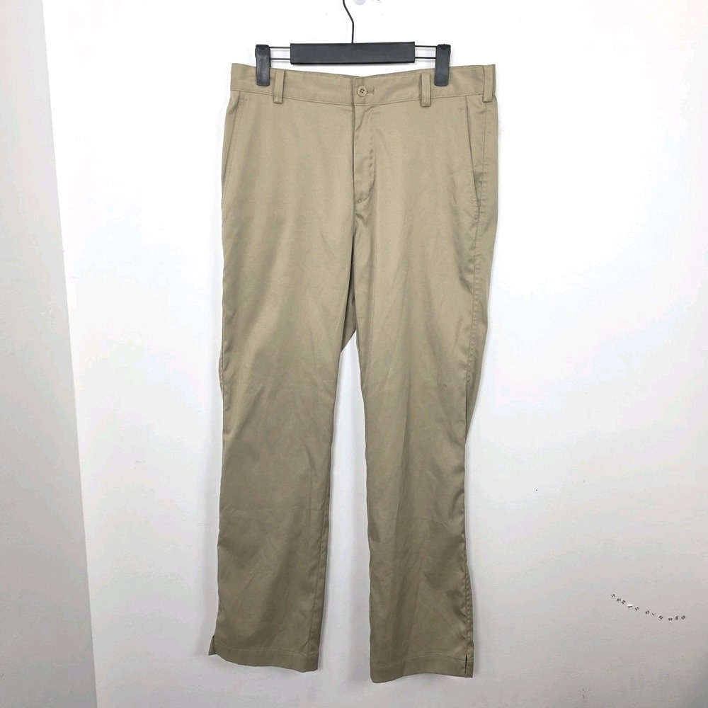 Nike Golf Tan Straight Slim Dri-Fit Lightweight Athleisure Pants Sz 30×30 Medium